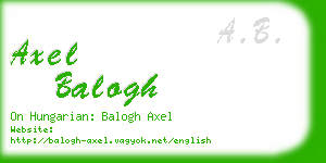 axel balogh business card